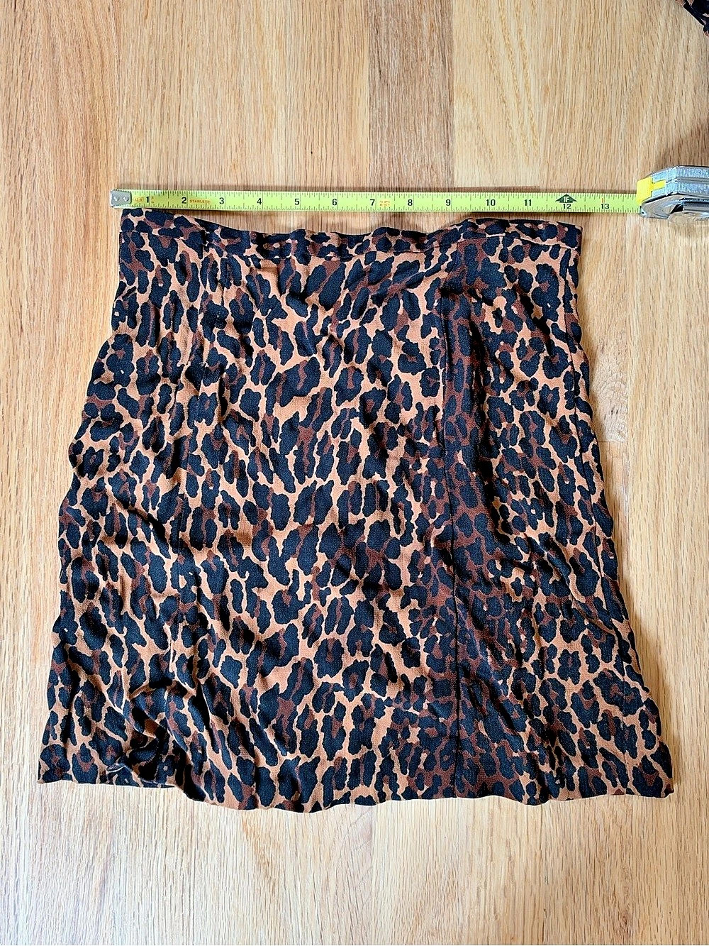 Vintage 90s Betsey Johnson Leopard Print Mini Skirt Size Small
